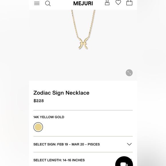 Mejuri 14k Solid Yellow Gold Pisces Zodiac Horoscope Necklace - Picture 3 of 8